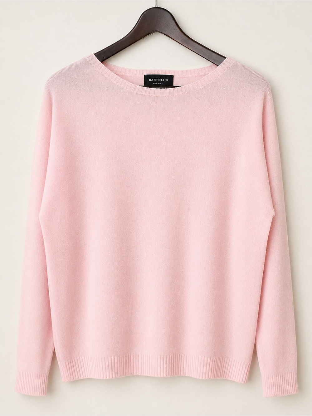 Bartolini light pink crewneck sweater lightweight wool and cashmere blend size L